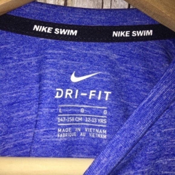 Nike Kids Blue Heather Rashgaurd - Picture 5 of 6